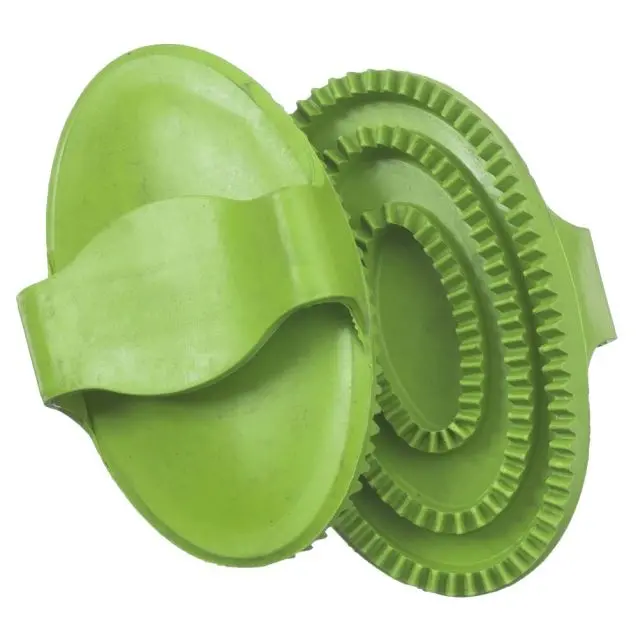 Tough1 Large Rubber Curry Comb - Neon Green 1