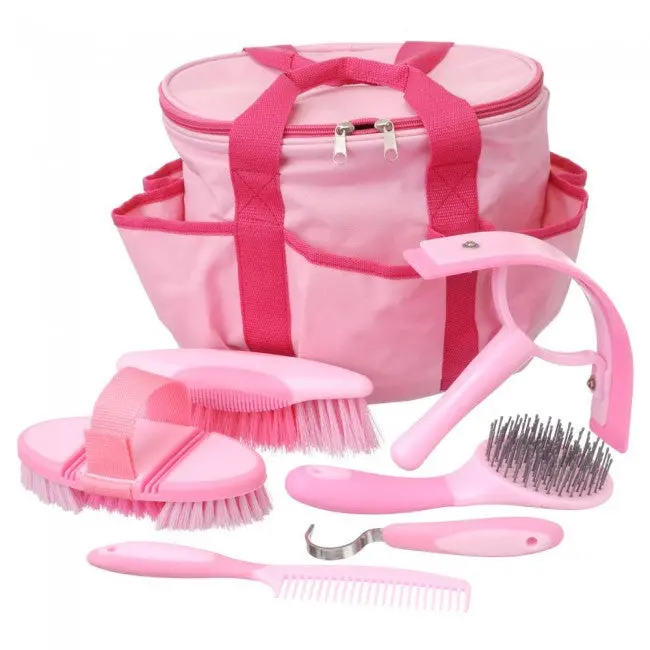 Pink- Great Grips™ 6-Piece Brush Set With Bag 1