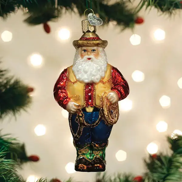 Western Santa Ornament 1