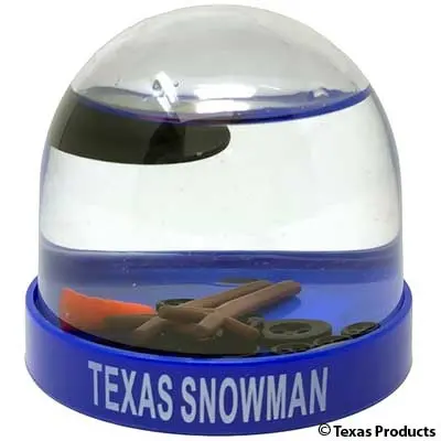 Texas Snowman Snow Globe 1