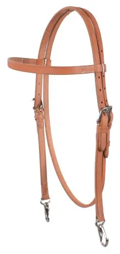 Showman ® Oiled Harness Leather Browband Headstall With Texas Ties. 1