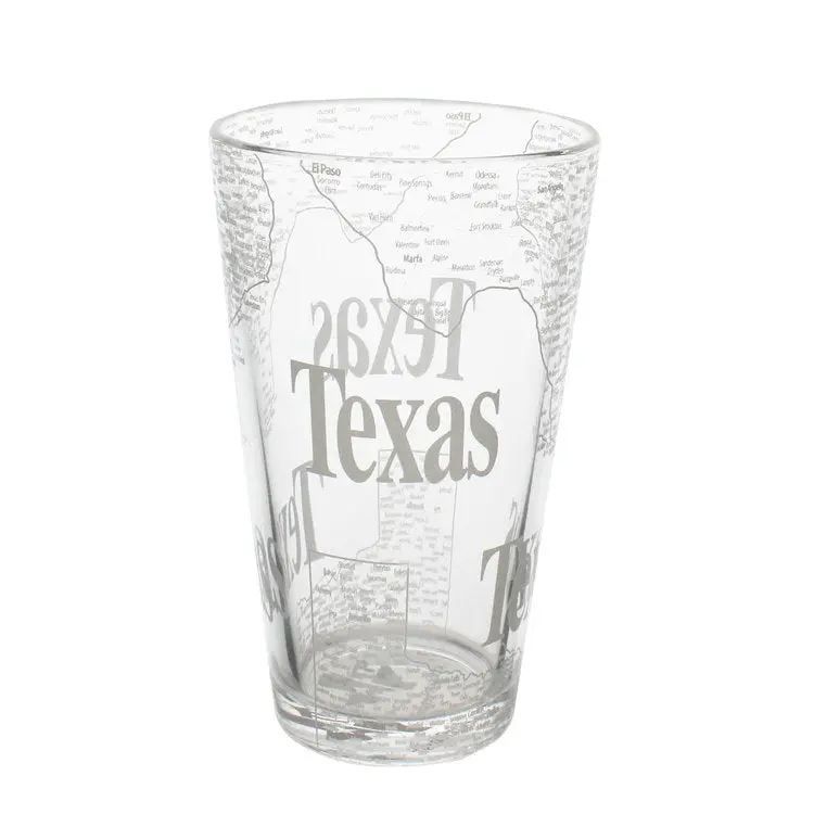 Texas Map Pint Glass 1