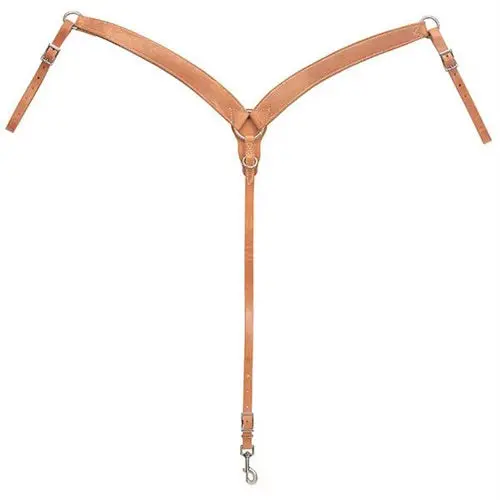 Harness Leather Contoured Ring-In-Center Breast Collar, 1