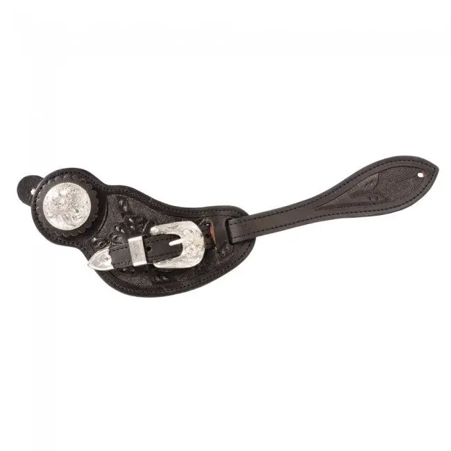 Royal King Floral Spur Straps With Silver - Black 1
