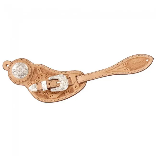 Royal King Floral Spur Straps With Silver - Light Oil 1