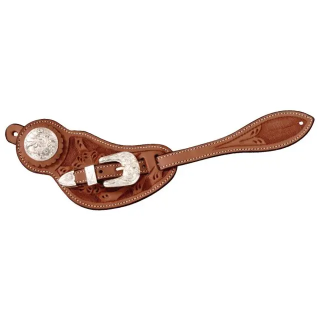 Royal King Floral Spur Straps With Silver - Medium Oil 1