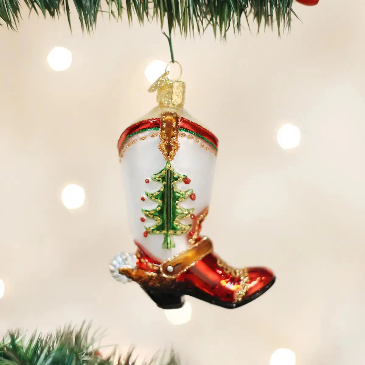 Christmas Tree Cowboy Boot Ornament 1
