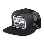 Ropesmart Red Cow Puncher Patch Black Trucker Cap 1