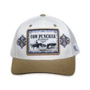 Ropesmart Blue Cow Puncher Patch White And Khaki Trucker Cap 1