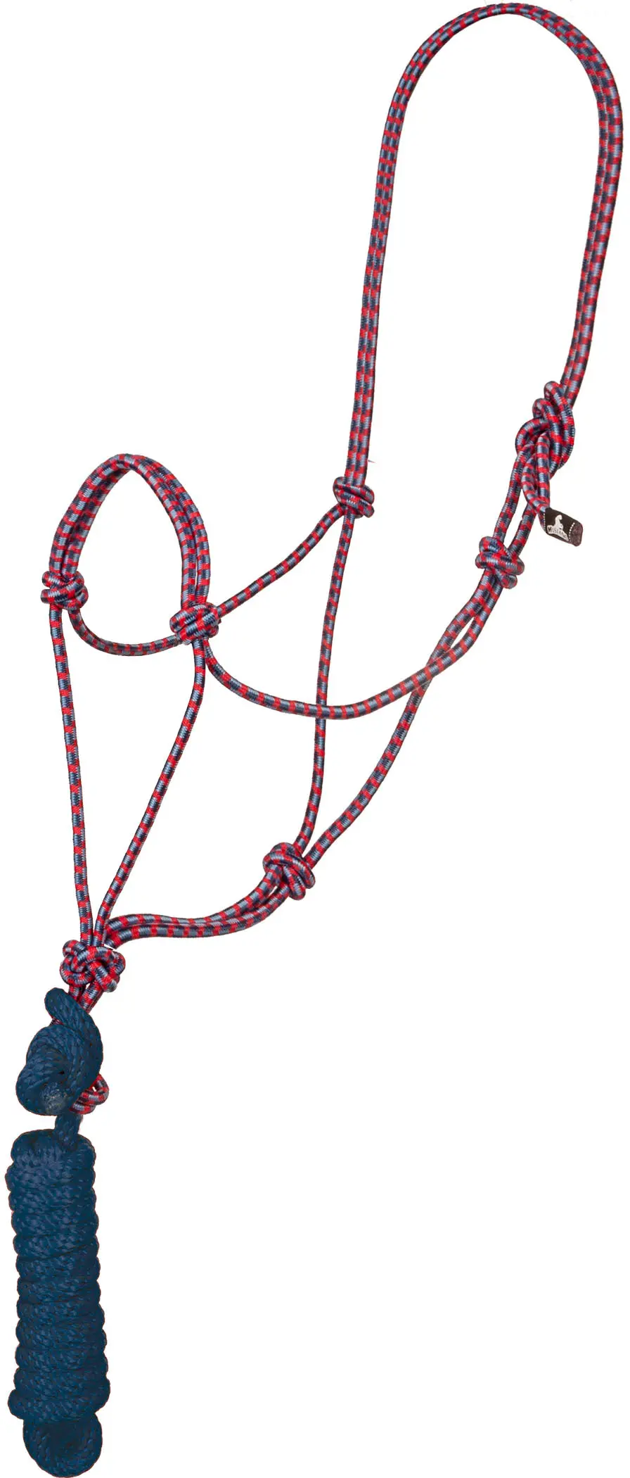 Economy Mountain Rope Halter And Lead - Red/Navy/Baby Blue 1