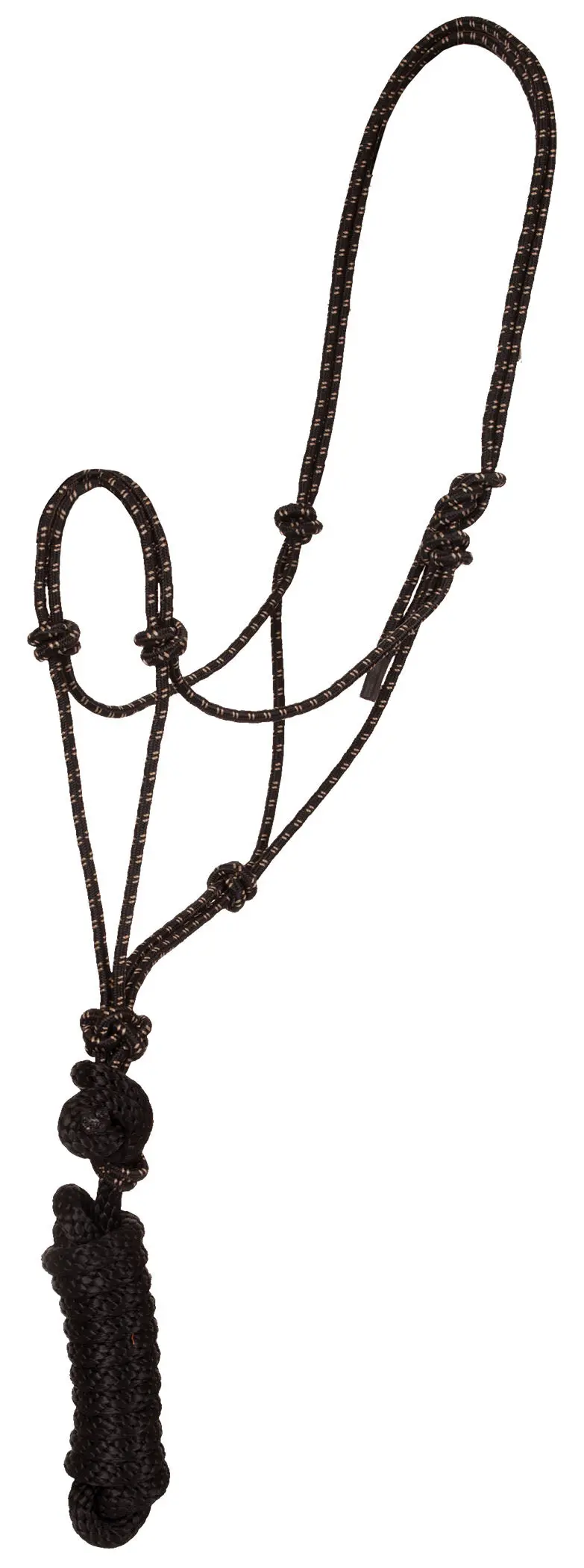 Economy Mountain Rope Halter And Lead - Black/Tan 1