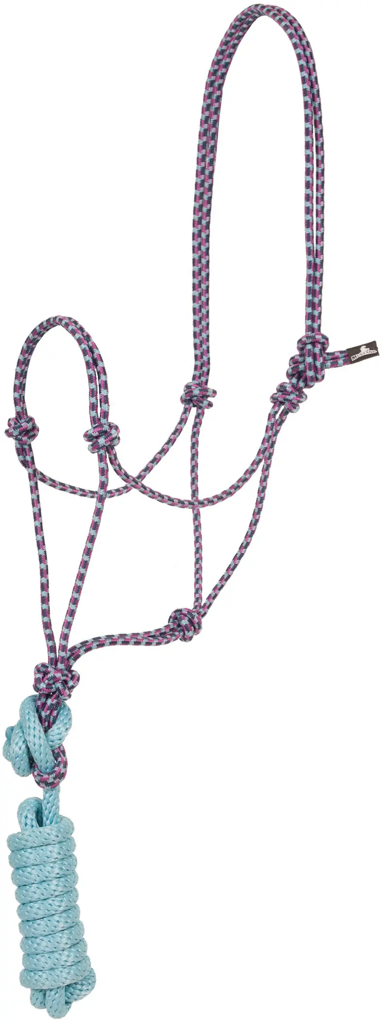 Economy Mountain Rope Halter And Lead - Rasperry/Turq 1