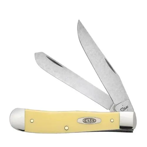 Case Xx - Smooth Yellow Synthetic Trapper Stainless Clip Knife 1