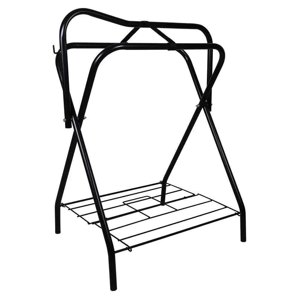 Hdr Folding Saddle Stand With Wire Shelf - Black 1