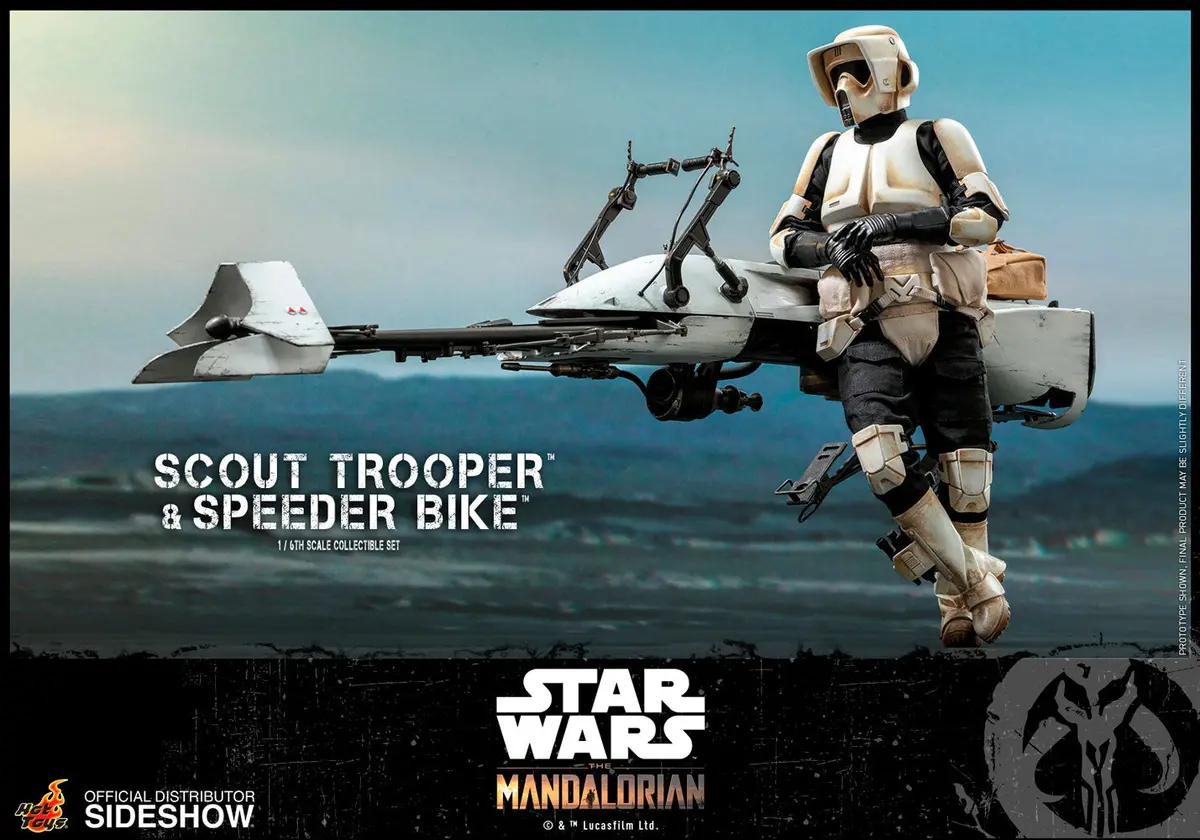 Star Wars The Mandalorian: Scout Trooper And Speeder Bike + Grogu 1
