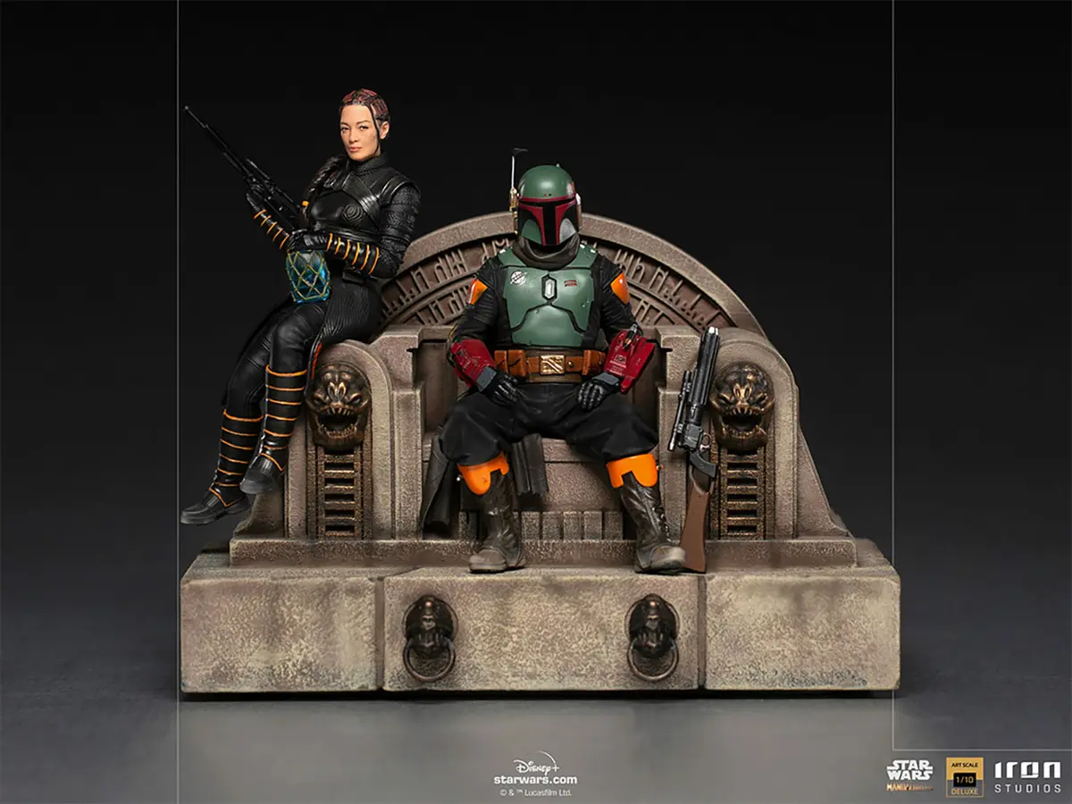 Star Wars The Mandalorian: Boba Fett & Fennec Shand On Throne Deluxe 1