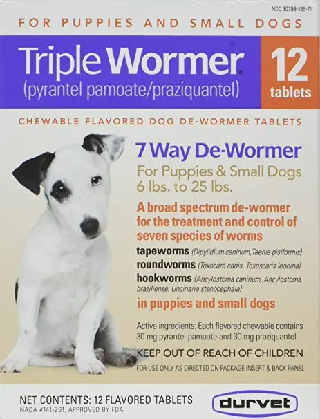Triple Wormer Tabs - Small Dogs And Puppies 12 Tablets 1