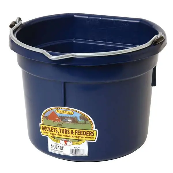 Duraflex Plastic Flatback Bucket - 8 Qt, Navy 1