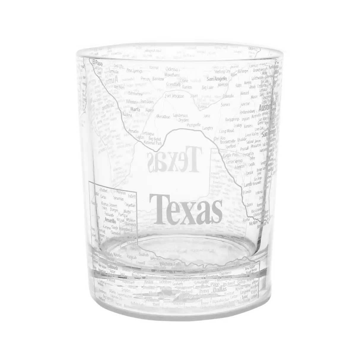 Texas Map Whiskey Glass 1