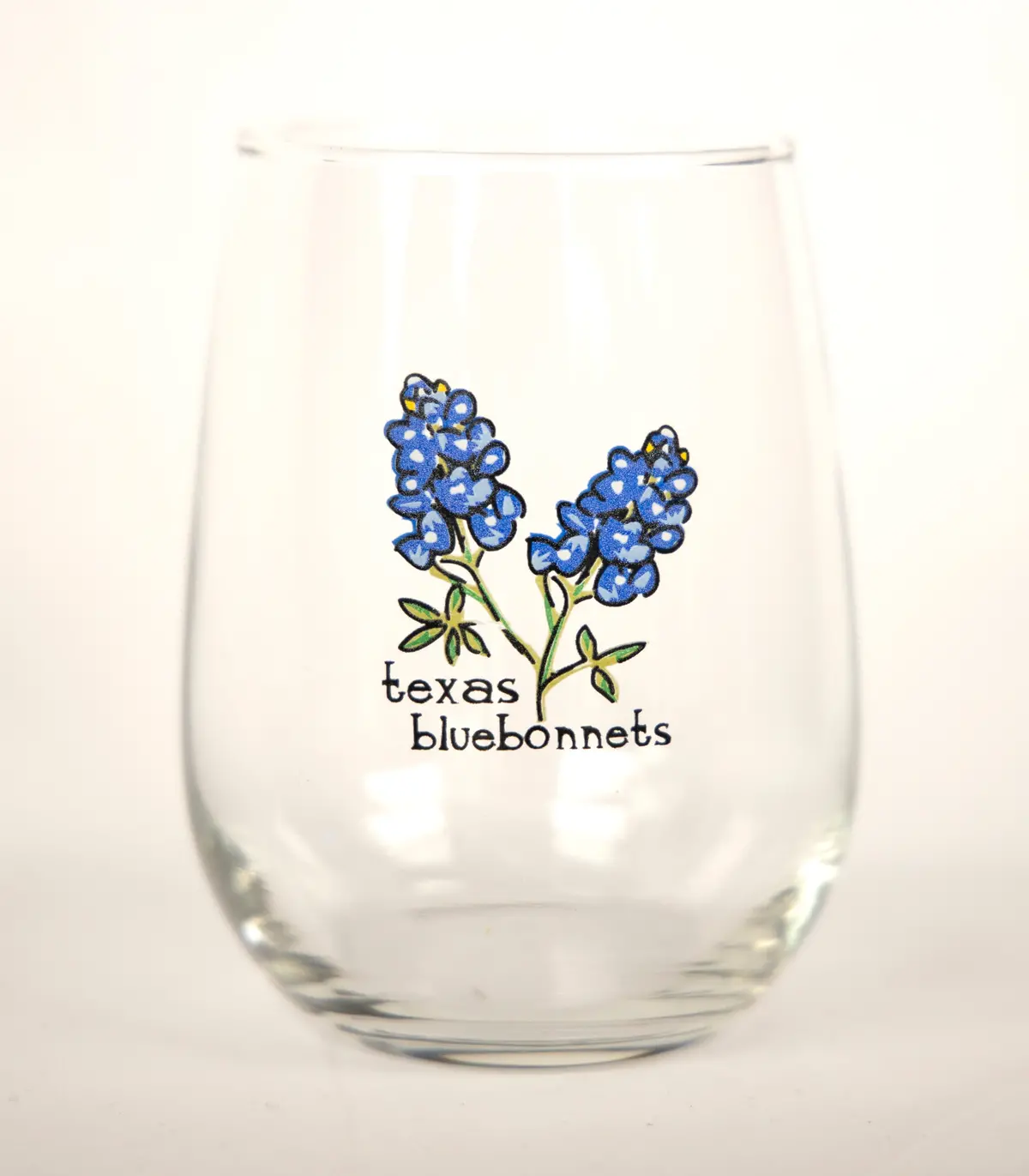 Texas Bluebonnet Stemless Wine Glass 1