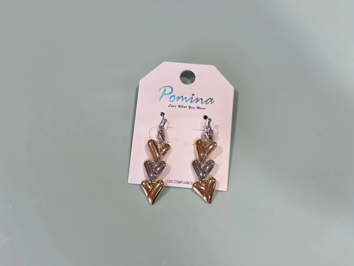 Heart Dangle Drop Earrings 1
