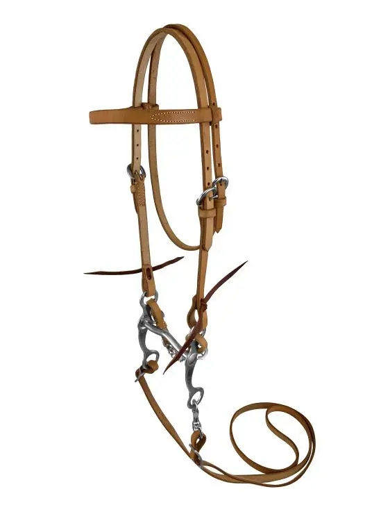 Showman Argentina Cow Leather Bridle With Low Port Bit - Pony/Cobb Size 1