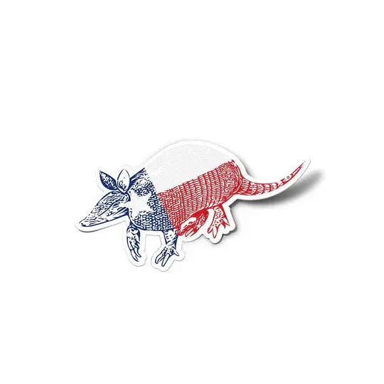 Armadillo Texas Flag Sticker 1