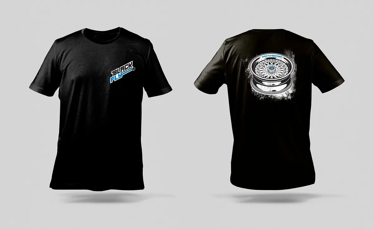 Black Fly Industries Three Piece Wheel T Shirt 1