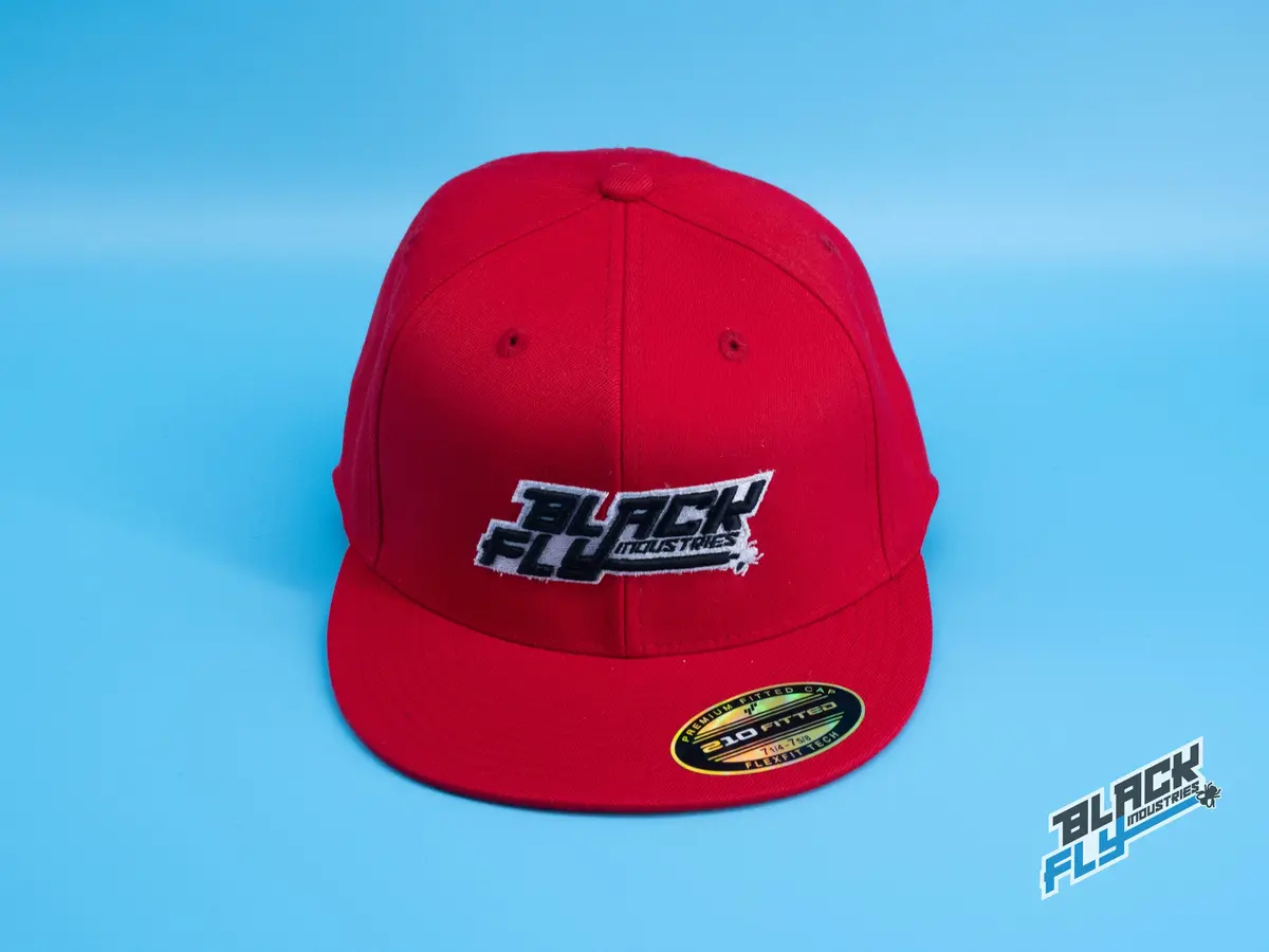 Black Fly Industries Flexfit 210 Flat Bill Hat- Red 1