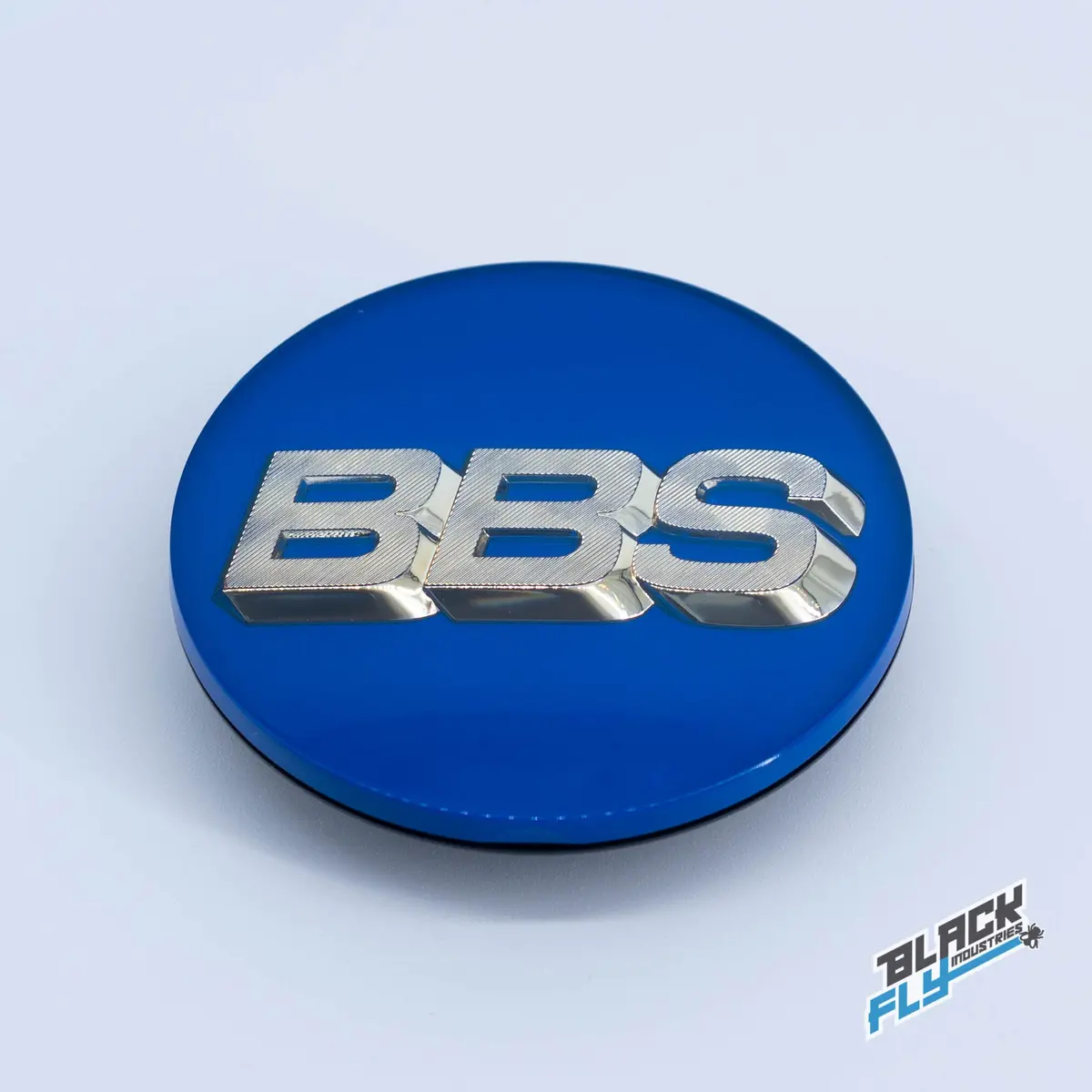 Genuine Bbs Blue/ Gold 3D Logo 70 Mm 3 Tab Cap Set 1