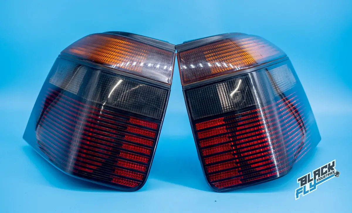 1993-1999 Volkswagen Golf Mk3 Gti 16V/ Vr6 Hella Black Smoked Tail Lights Set 1H6945111b  1H6945112b 1