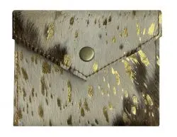 Showman Hair On Cowhide Gold Acid Wash Coin Wallet 1