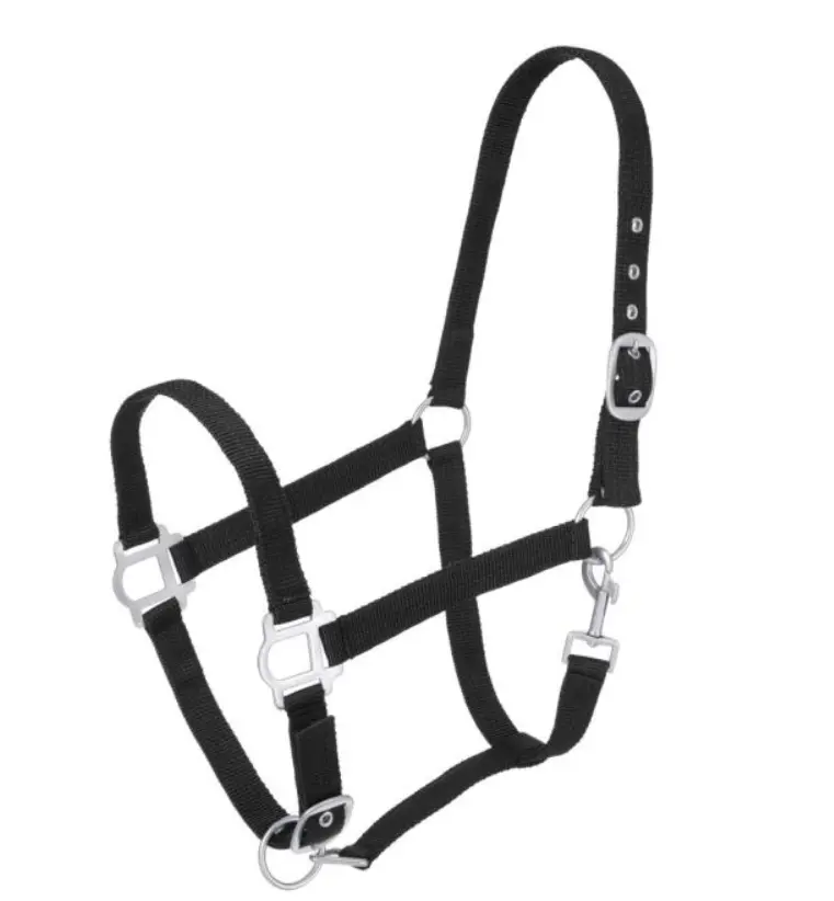 Black - Tough-1 Nylon Halter With Satin Hardware 1