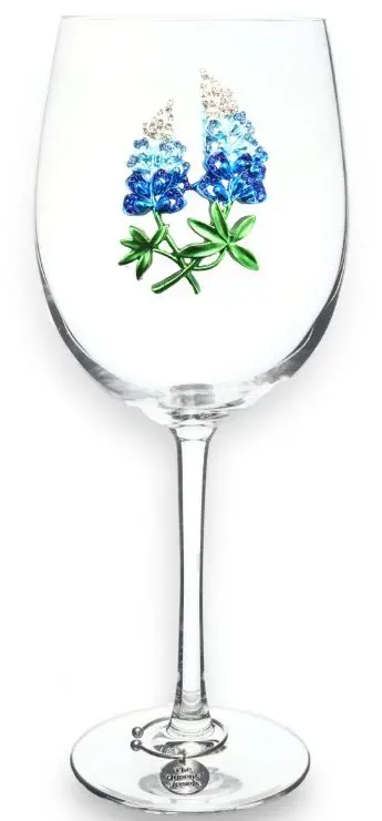 Bluebonnet Stemmed Wine Glasses 1