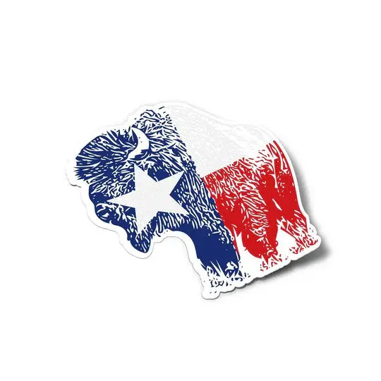 Buffalo Tx Flag Sticker 1