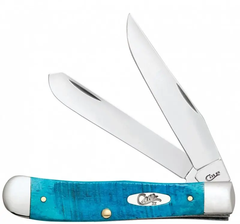 Case Xx - Sawcut Caribbean Blue Bone Trapper Stainless Pocket Knife 1