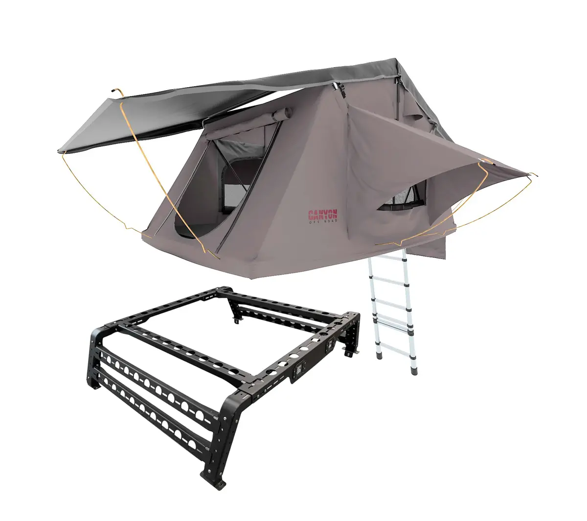 Rooftop Tent & Tub Rack Package - 2 Person Soft Shell Tent (Short Style) 1
