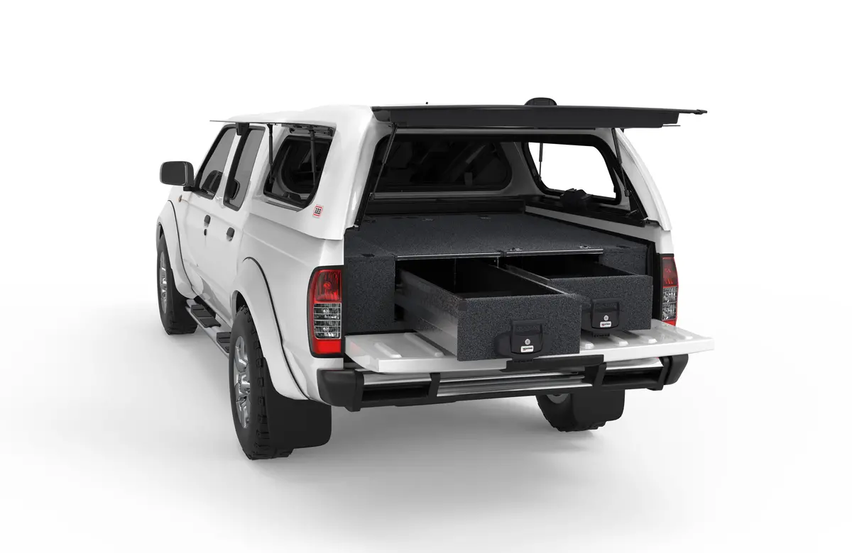 Nissan Navara (1997-2015) D22 4Wd Interiors Fixed Floor Drawers Dual Cab 1