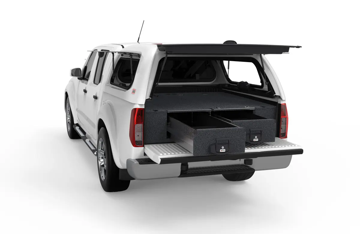 Nissan Navara (2005-2015) D40 Rx 4Wd Interiors Fixed Floor Drawers Dual Cab 1