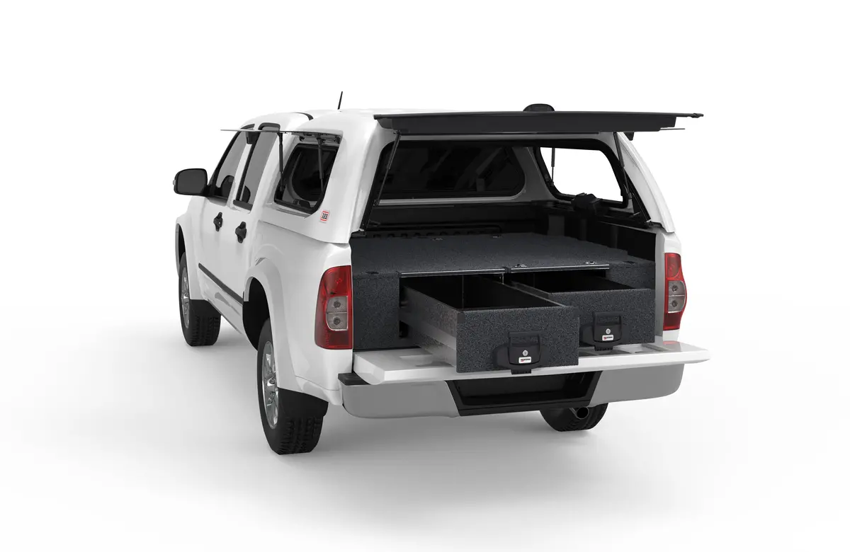 Holden Rodeo (2002-2012) 4Wd Interiors Fixed Floor Drawers Dual Cab 1