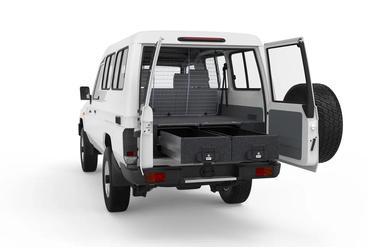 Toyota Landcruiser 78 Series (2007-2022) V8 Gxl Troop Carrier 4Wd Interiors Fixed Floor Drawers 1