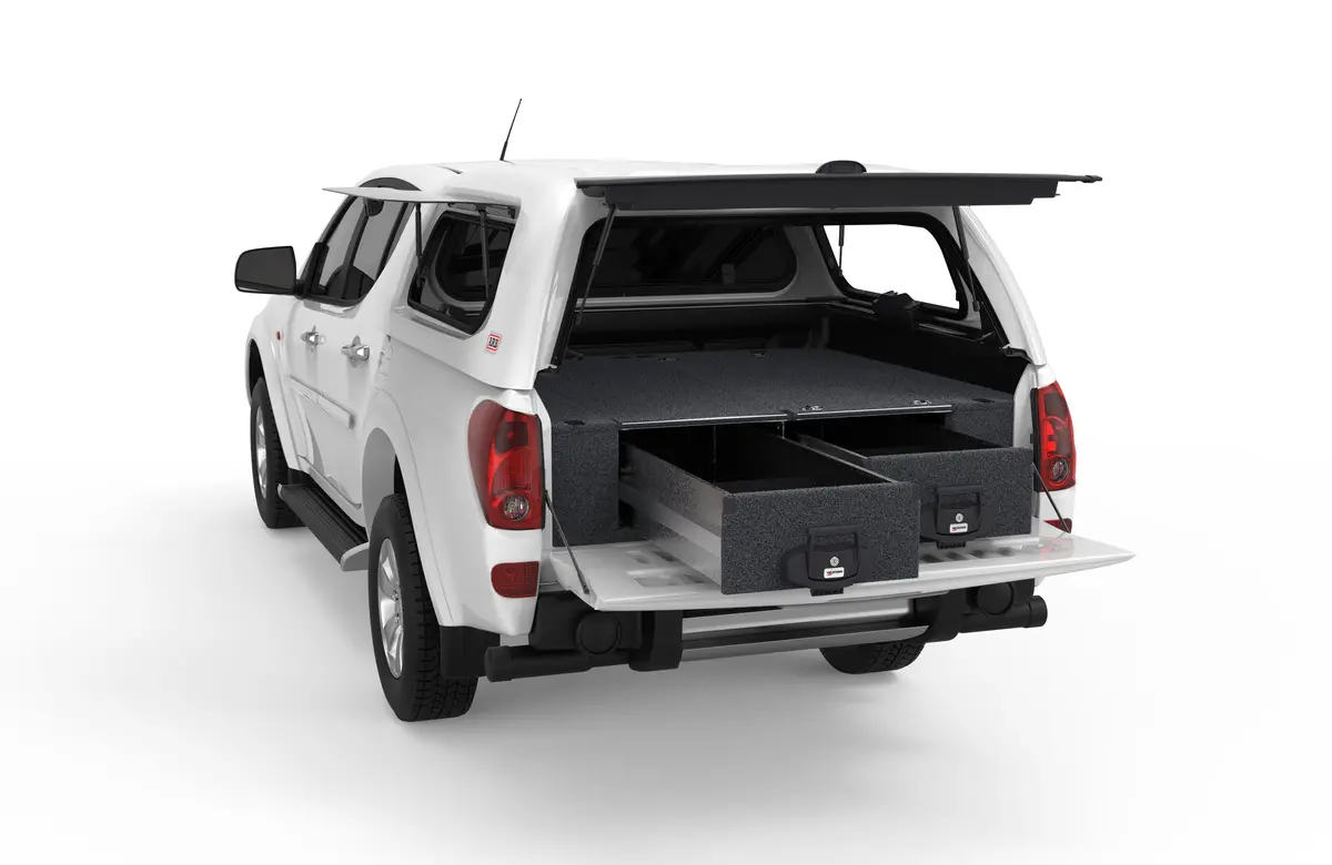 Mitsubishi Triton (2009-2015) Mn 4Wd Interiors Fixed Floor Drawers Dual Cab 1