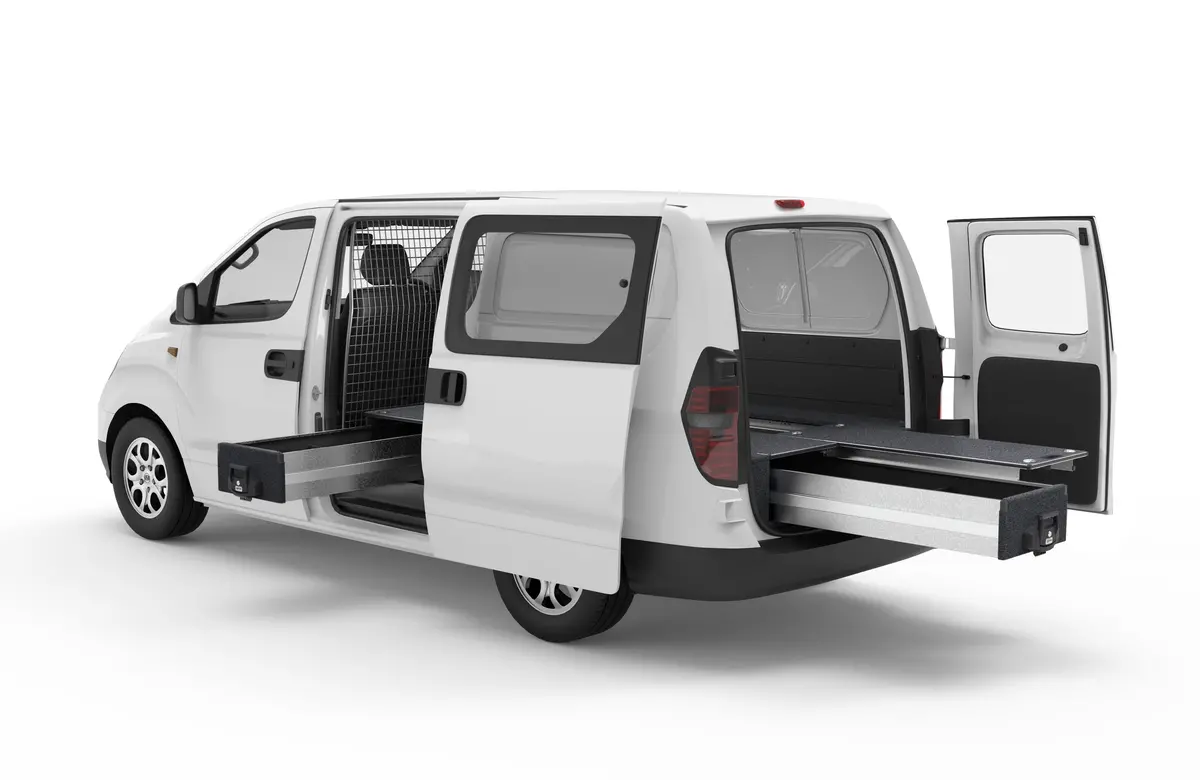 Hyundai Iload (2009-2021) Full Van 4Wd Interiors Fixed Floor Side Drawers & Single Roller Floor Rear Drawers Van 1
