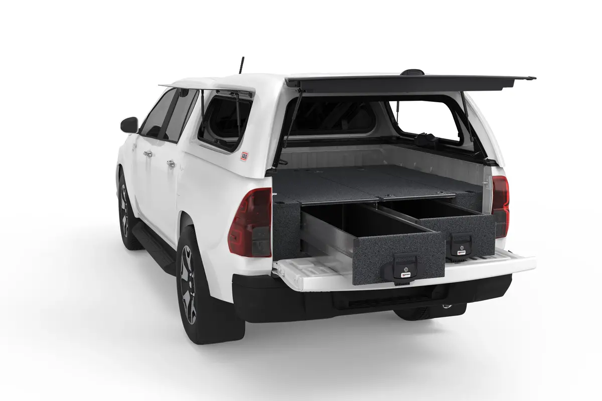 Toyota Hilux (2015-2021) N80 Gun 4Wd Interiors Fixed Floor Drawers Dual Cab 1