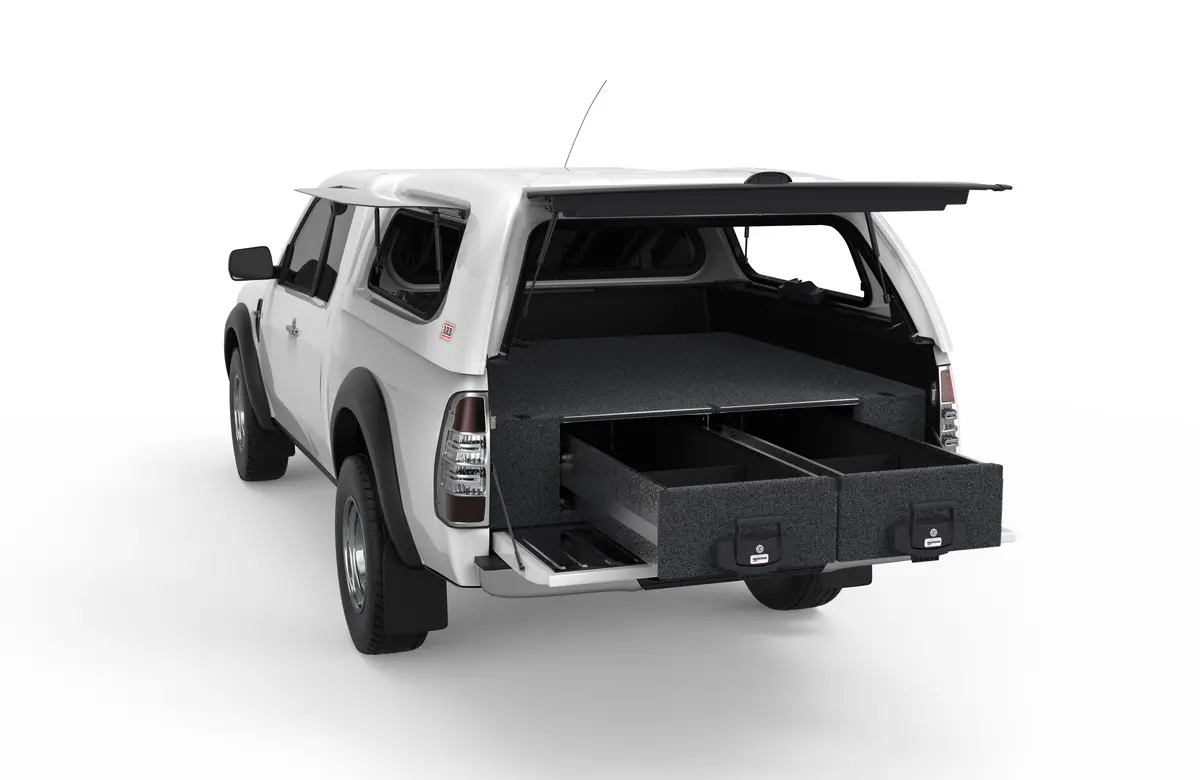 Ford Ranger (2006-2011) 4Wd Interiors Fixed Floor Drawers Super Cab/Extra Cab 1