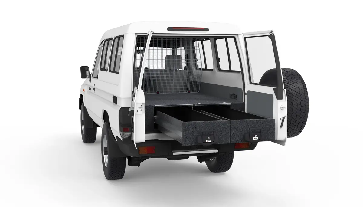 Toyota Landcruiser 78 Series (1985-2006) V6 Workmate Troop Carrier 4Wd Interiors Fixed Floor Drawers 1