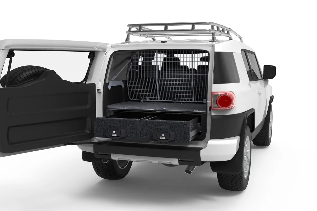 Toyota Landcruiser Fj (2013-2016) Crawl Control Without Sub Woofer 4Wd Interiors Fixed Floor Drawers Wagon 1