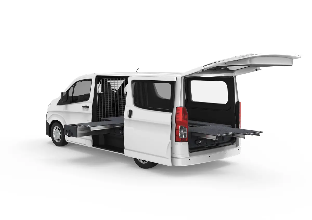 Toyota Hiace (2019-2025) Full Van 4Wd Interiors Single Roller Floor Side Drawers & Dual Roller Floor Rear Drawers Van 1