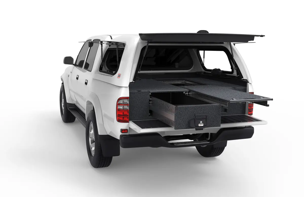 Toyota Hilux (1997-2005) 4Wd Interiors Single Roller Floor Drawers Dual Cab 1