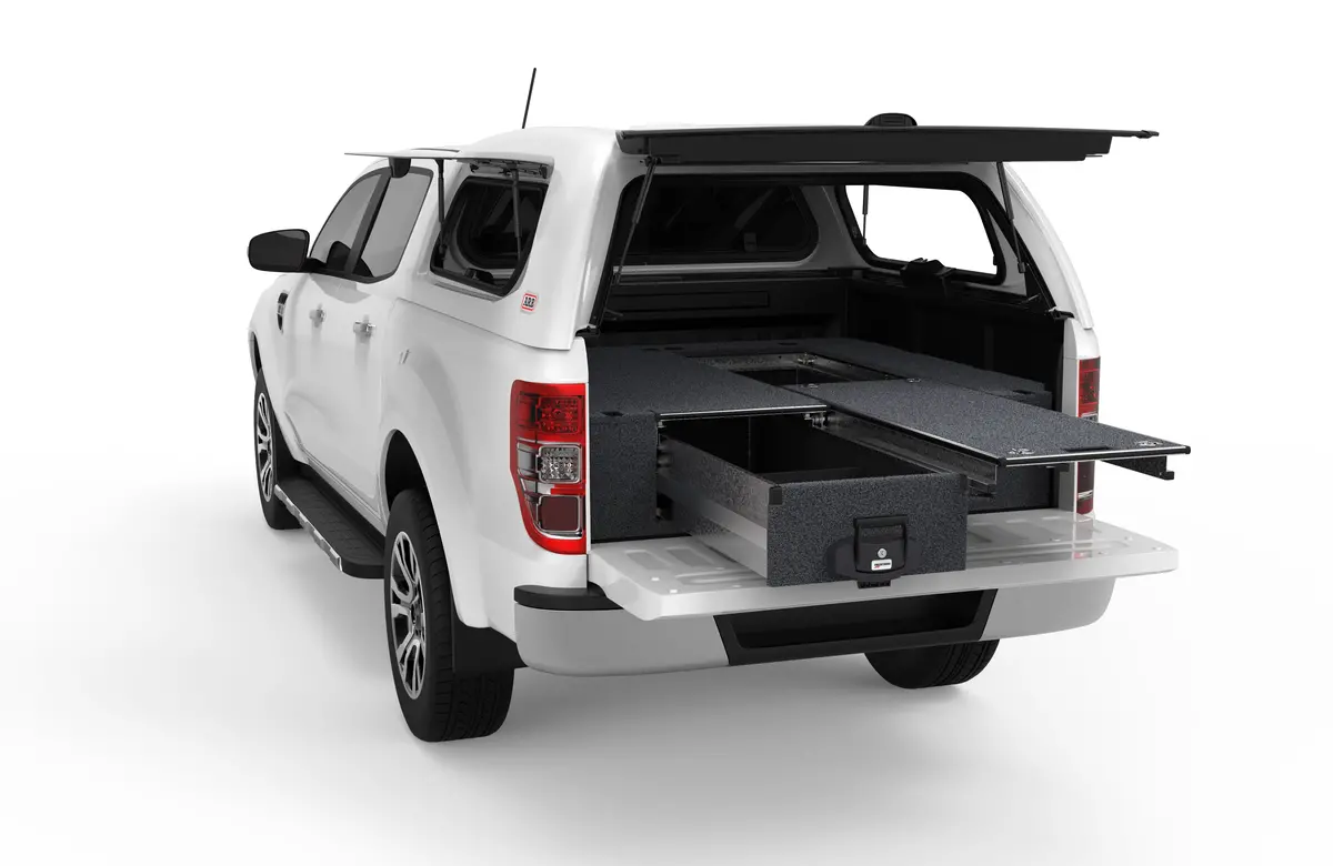 Ford Ranger (2015-2022) Pxi 4Wd Interiors Single Roller Floor Drawers Dual Cab 1